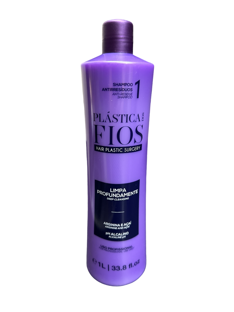 PLASTICA DOS FIOS ANTI RESIDUE SHAMPOO 33,8oz 1000ml - Keratinbeauty