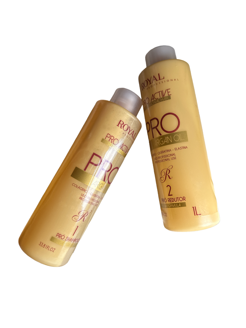 Royal Pro Active Argan Oil Keratin Complex Hair Straightener Kit 34floz  1000ml - Keratinbeauty