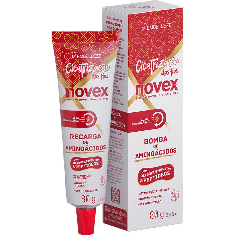 NOVEX CICATRIZACAO DOS FIOS AMINOACIDS RECHARGE FOR THE HAIR 2.80Z  80g - Keratinbeauty