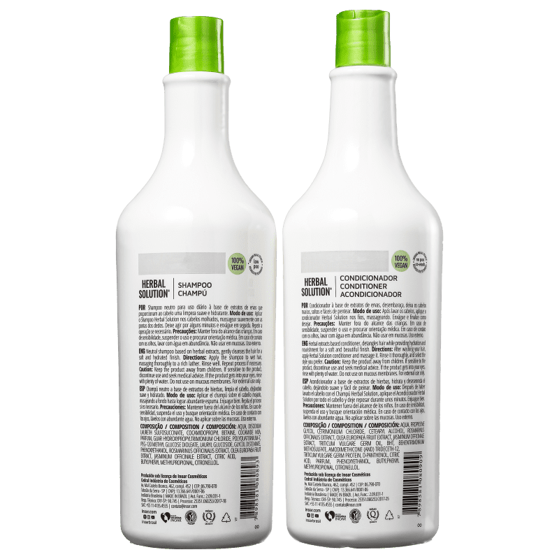 Inoar Herbal Solution Hair Hydration Kit  35fl.oz 1000ml - Keratinbeauty