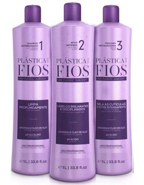 CADIVEU PLASTICA DOS FIOS TRATTAMENTO ALLA CHERATINA 3 PASSI KIT 3x1000ml/33.8fl.Oz. - Keratinbeauty