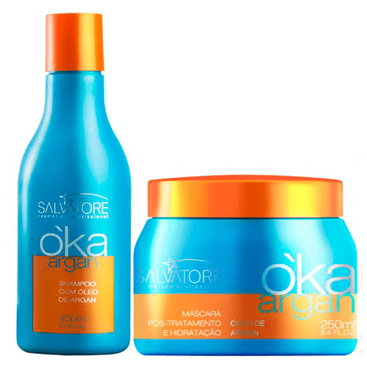 SALVATORE OKA ARGAN JUEGO DE TRATAMIENTO HIDRATANTE PARA CABELLO ACEITE 300ml / 10,13fl.oz. - Keratinbeauty